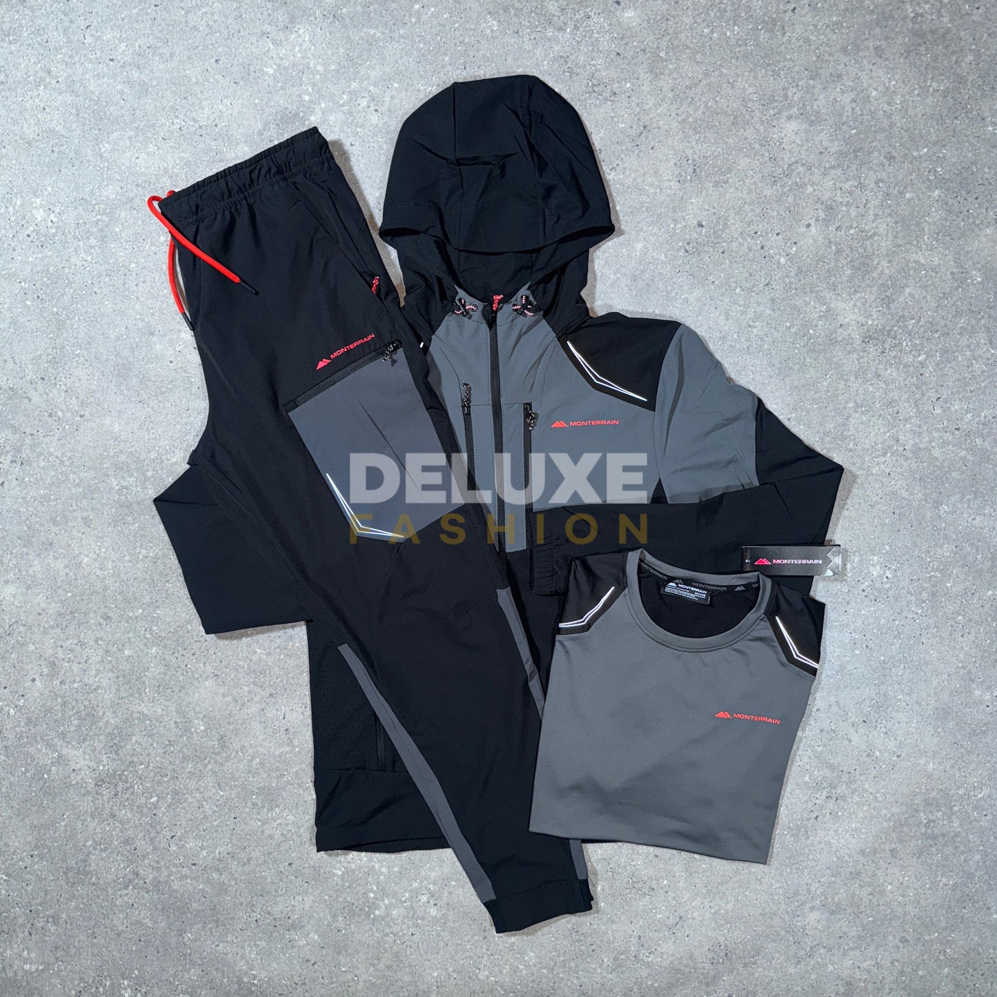 Monterrain space tracksuit set (black/grey)