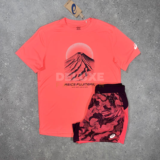 Asics Trail tri set in pink – side view