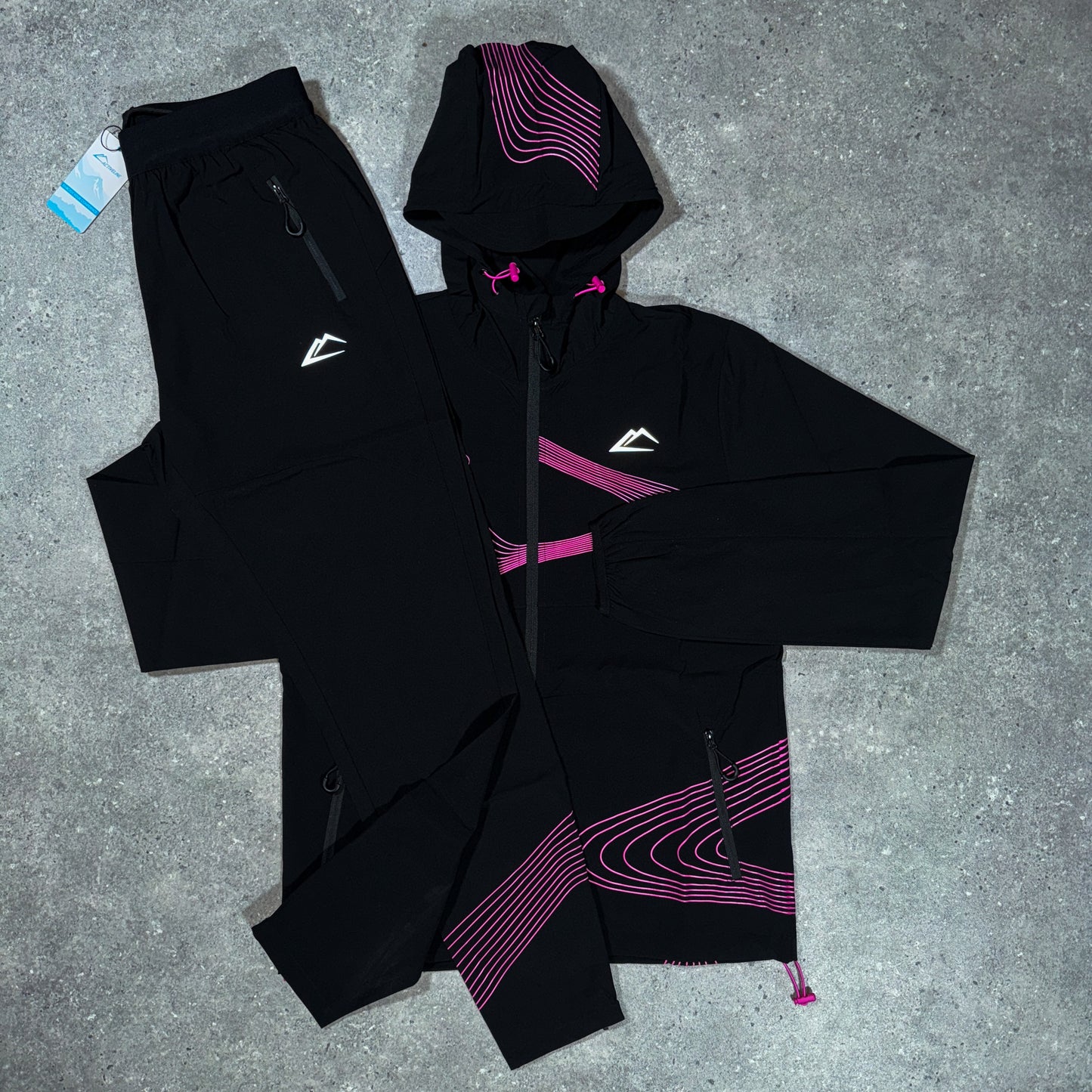 Active wave tracksuit (black/pink)
