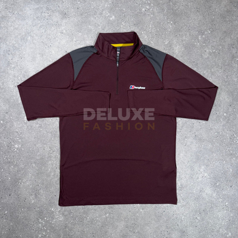 Berghaus Tech 1/4 Zip jacket in Burgundy/Grey