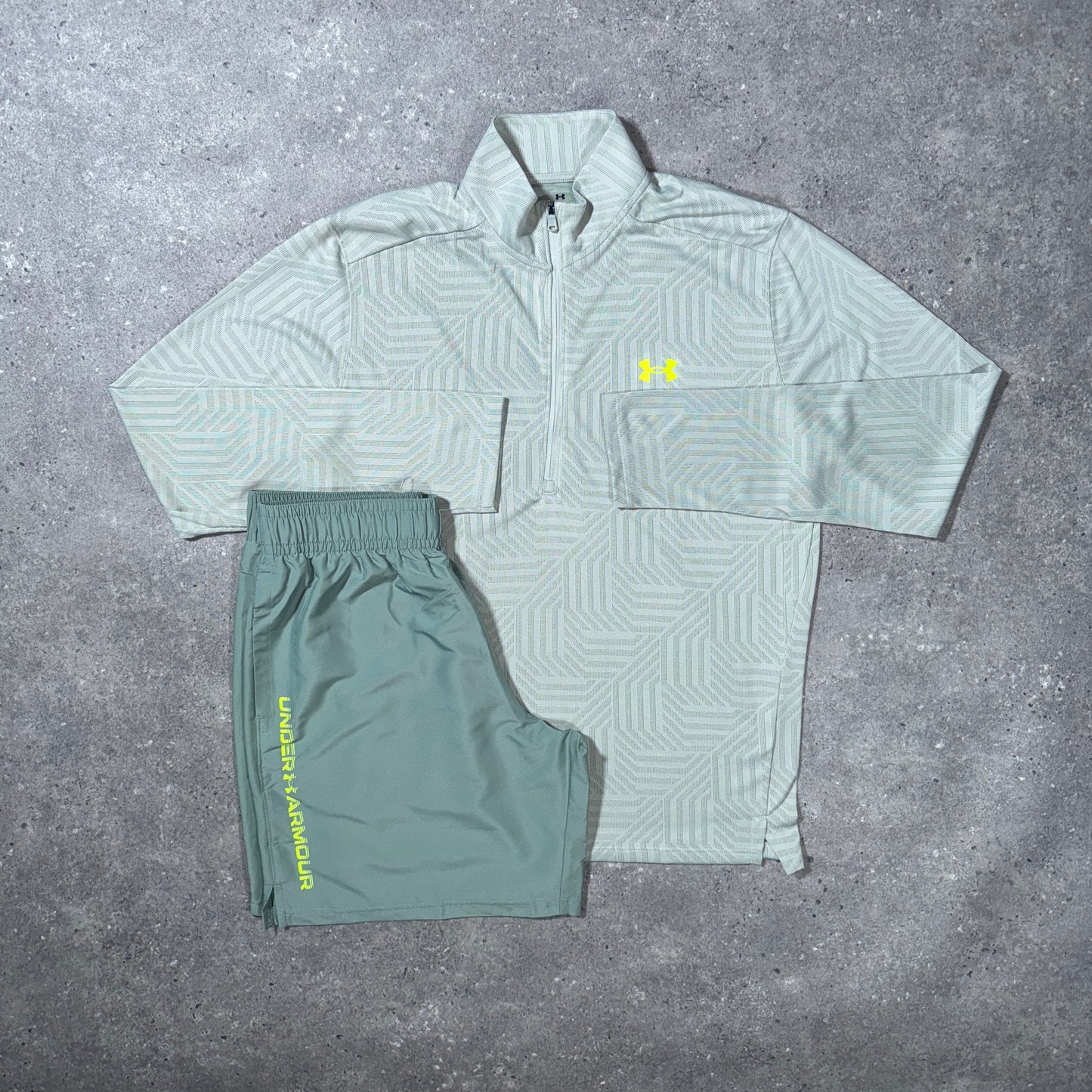 Under armour tech 1/2 zip set (hydro green)