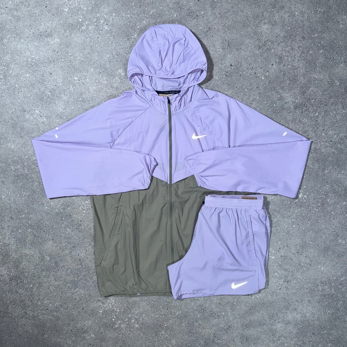 Nike light windbreaker challenger 5" set (lilac/grey)