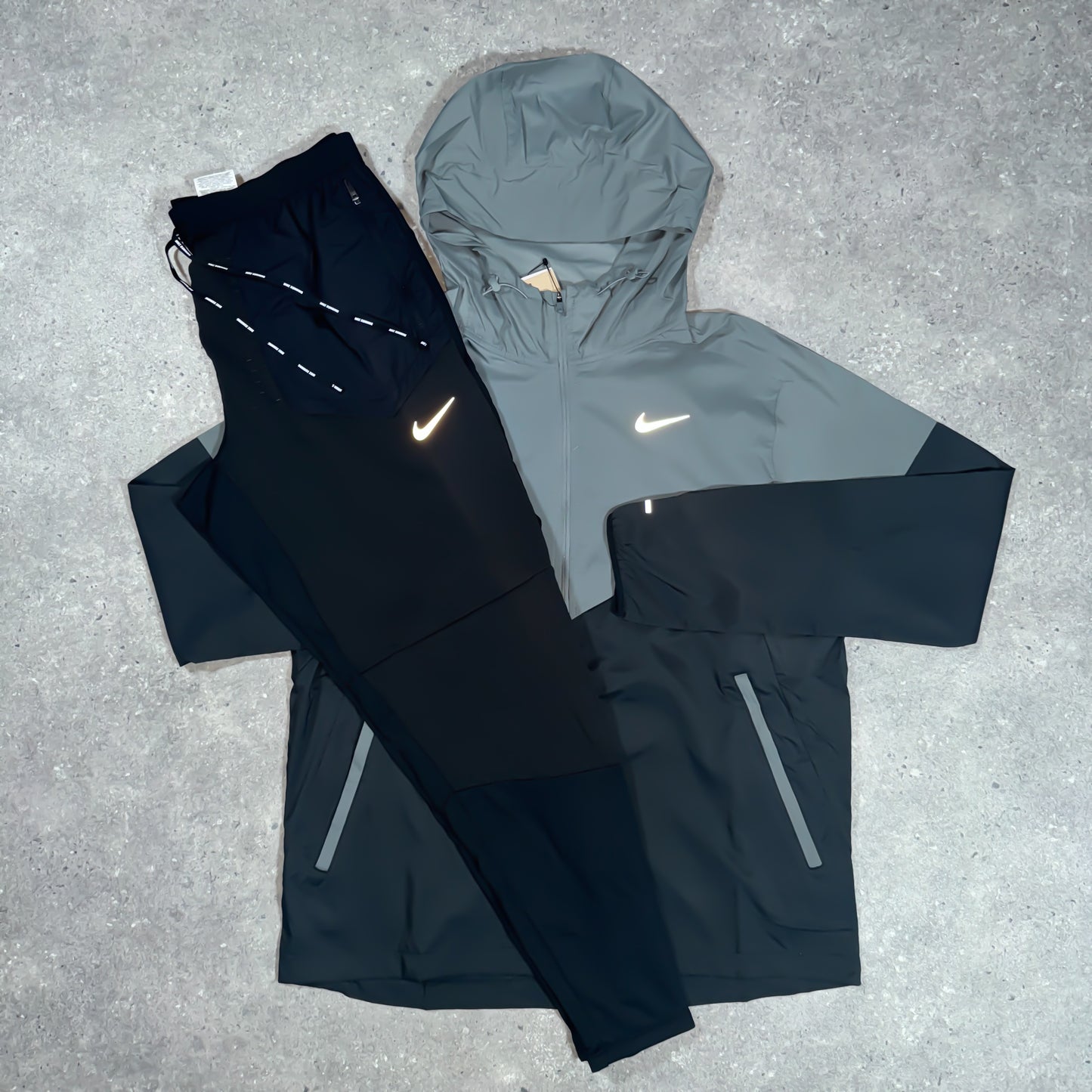Nike light windbreaker tracksuit (grey/black)