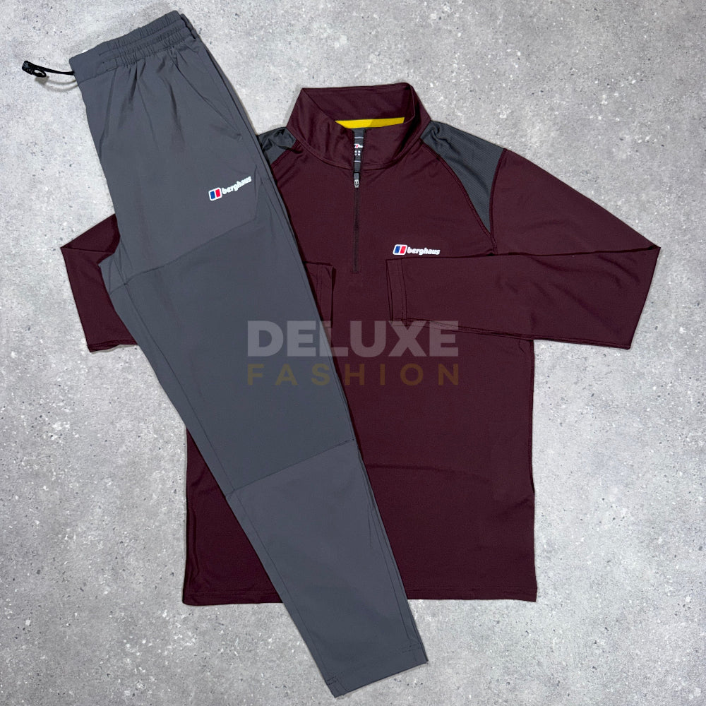 Berghaus Tech 1/4 Zip Tracksuit - Burgundy/Grey