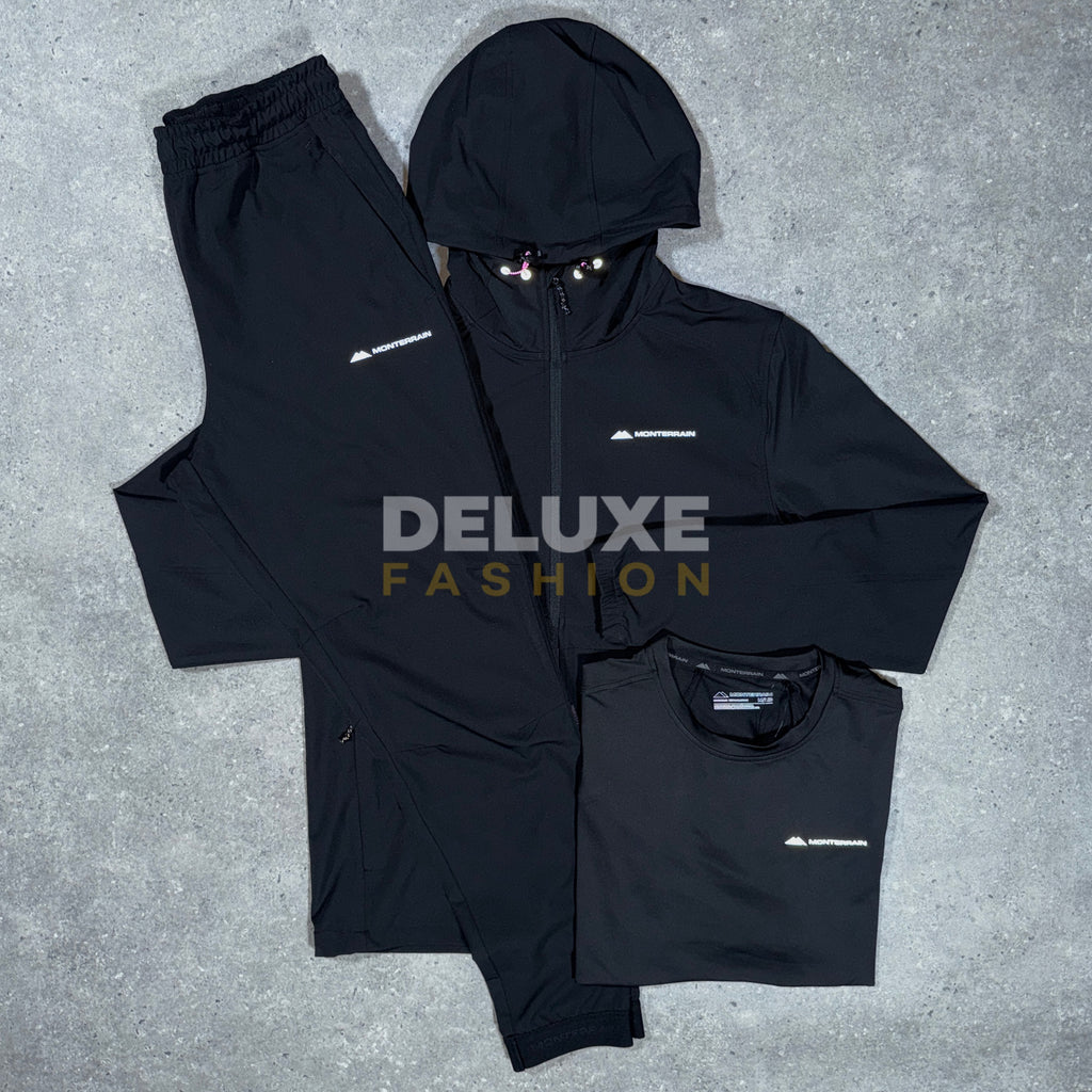 Monterrain storm tracksuit set (black/pink)