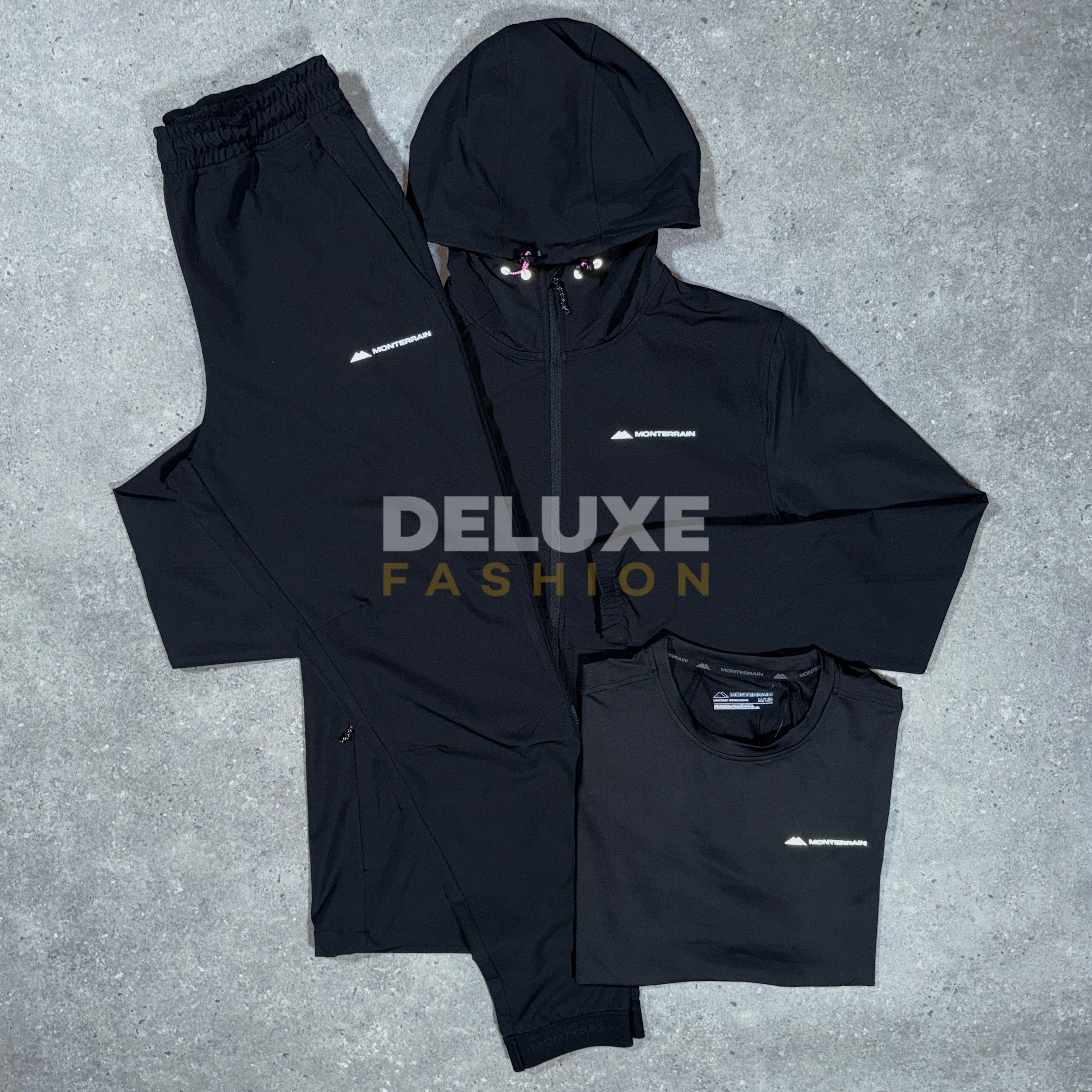 Monterrain storm tracksuit set (black/pink)