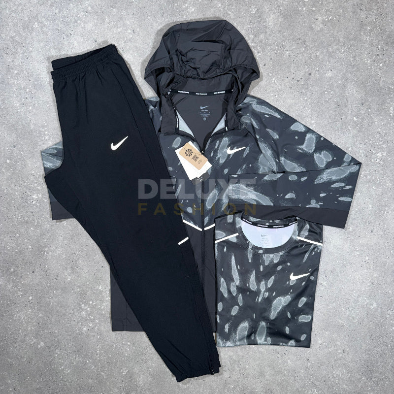Nike Miler Patch Tracksuit Set – Black/Grey