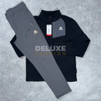 Montirex 1/4 zip fleece tracksuit (black/grey)