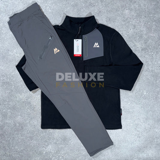 Montirex 1/4 zip fleece tracksuit (black/grey)