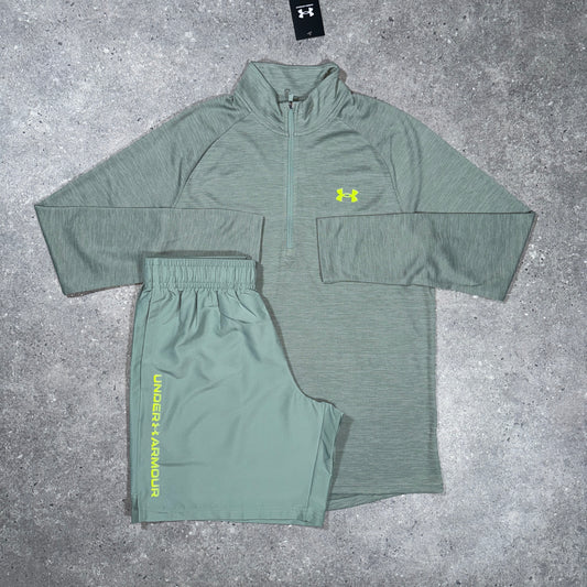 Under armour tech 1/2 zip set (sage)