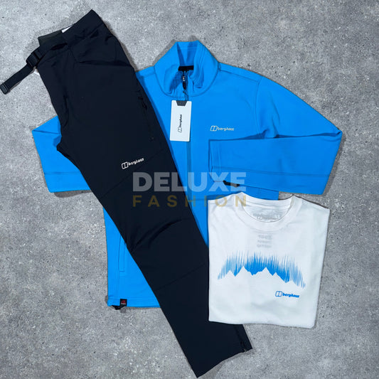 Berghaus fleece full zip tracksuit set (light blue/black)