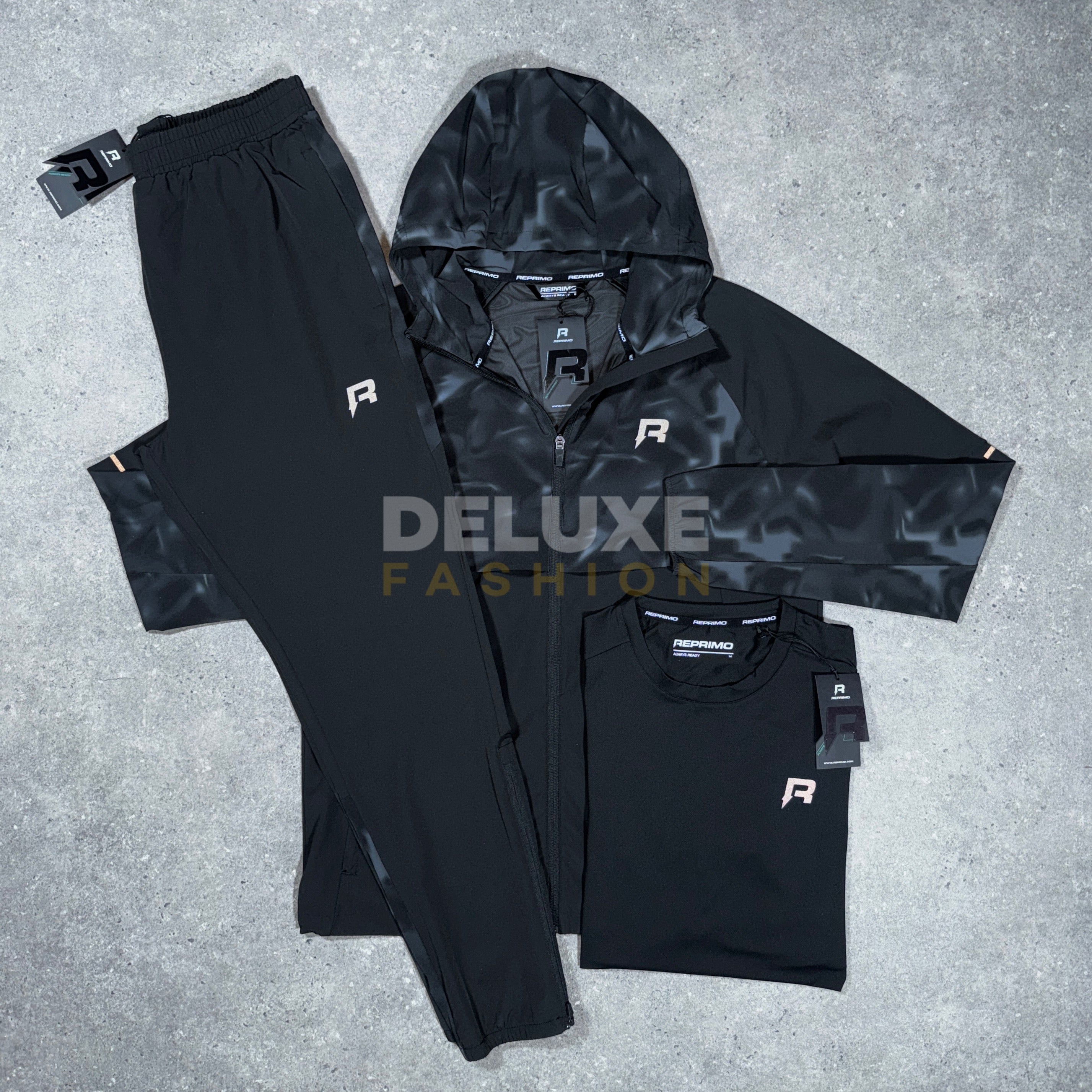 Reprimo woven tracksuit set (black)