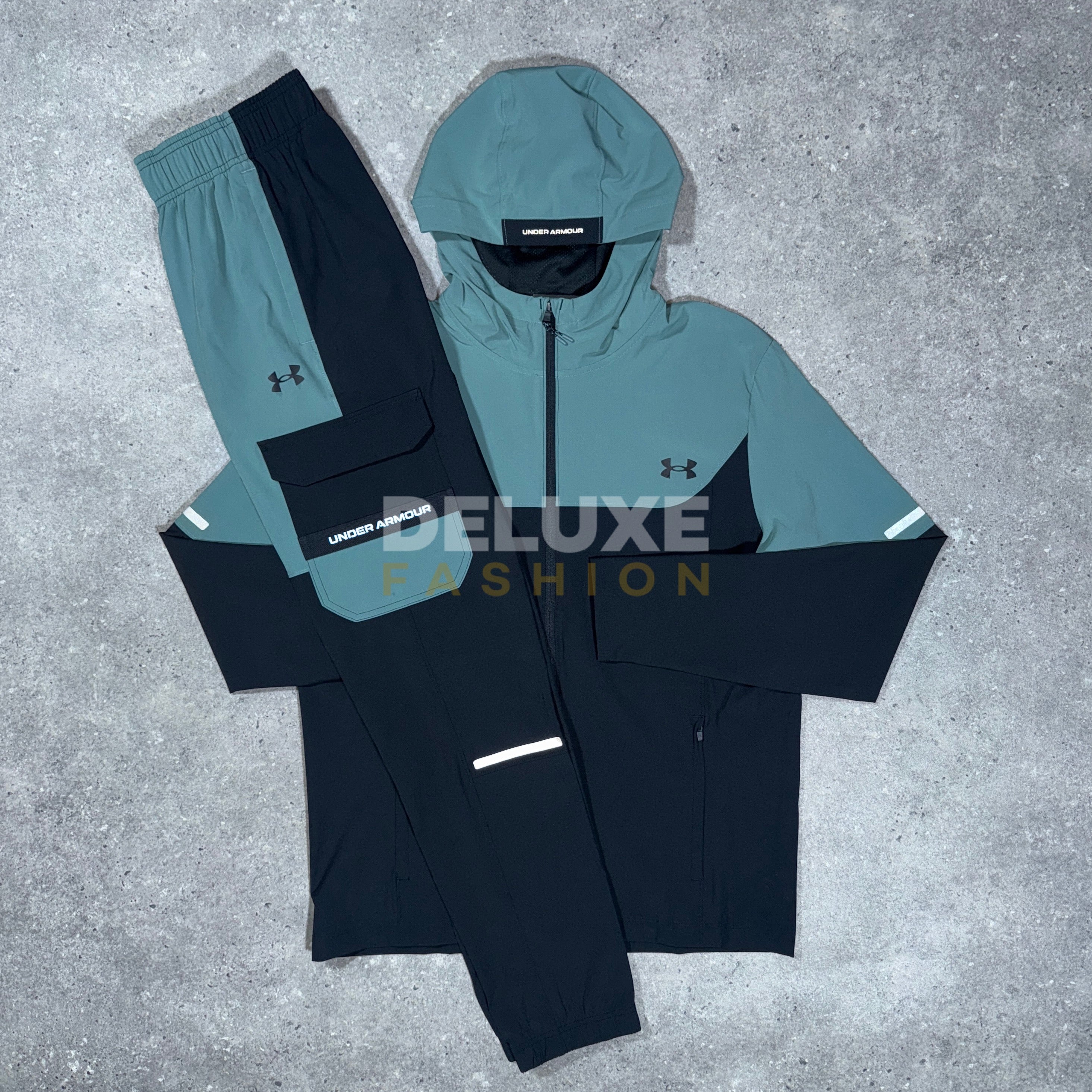 Under armour tech woven tracksuit (green/black)