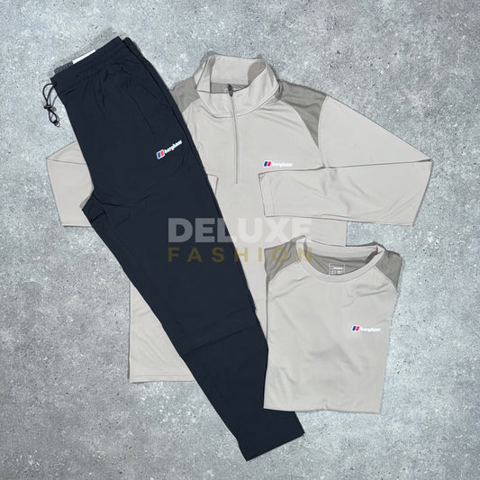 Berghaus 1/4 zip tracksuit set (beige/black)