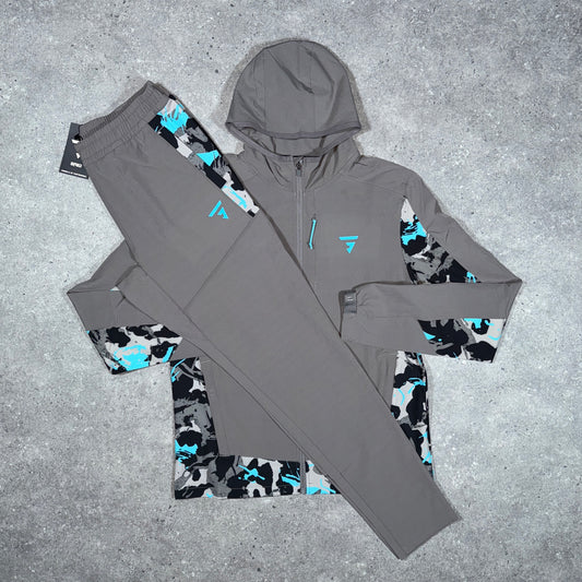 Grid camo tracksuit (grey/teale)