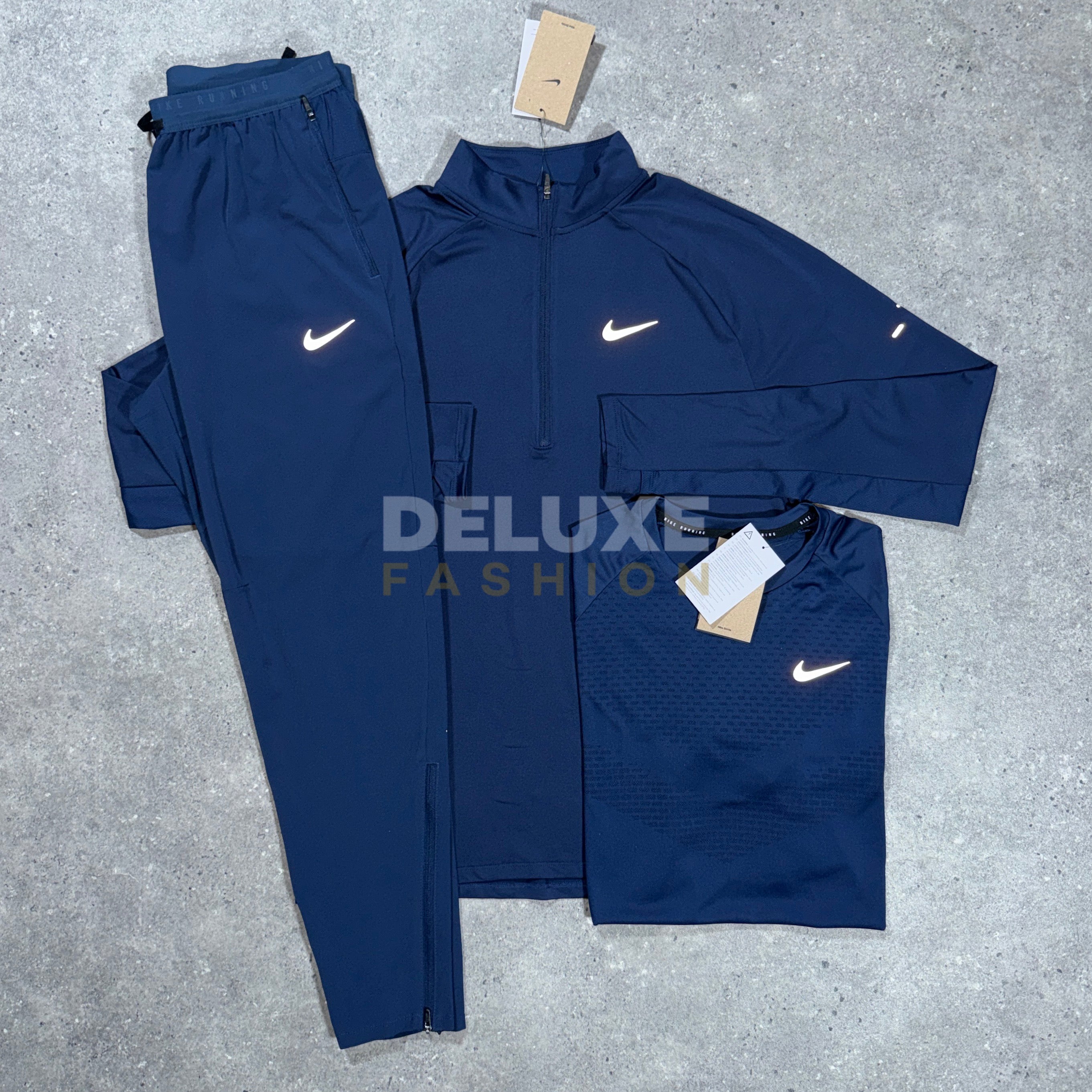 Nike stride 1/4 zip pant set (navy)