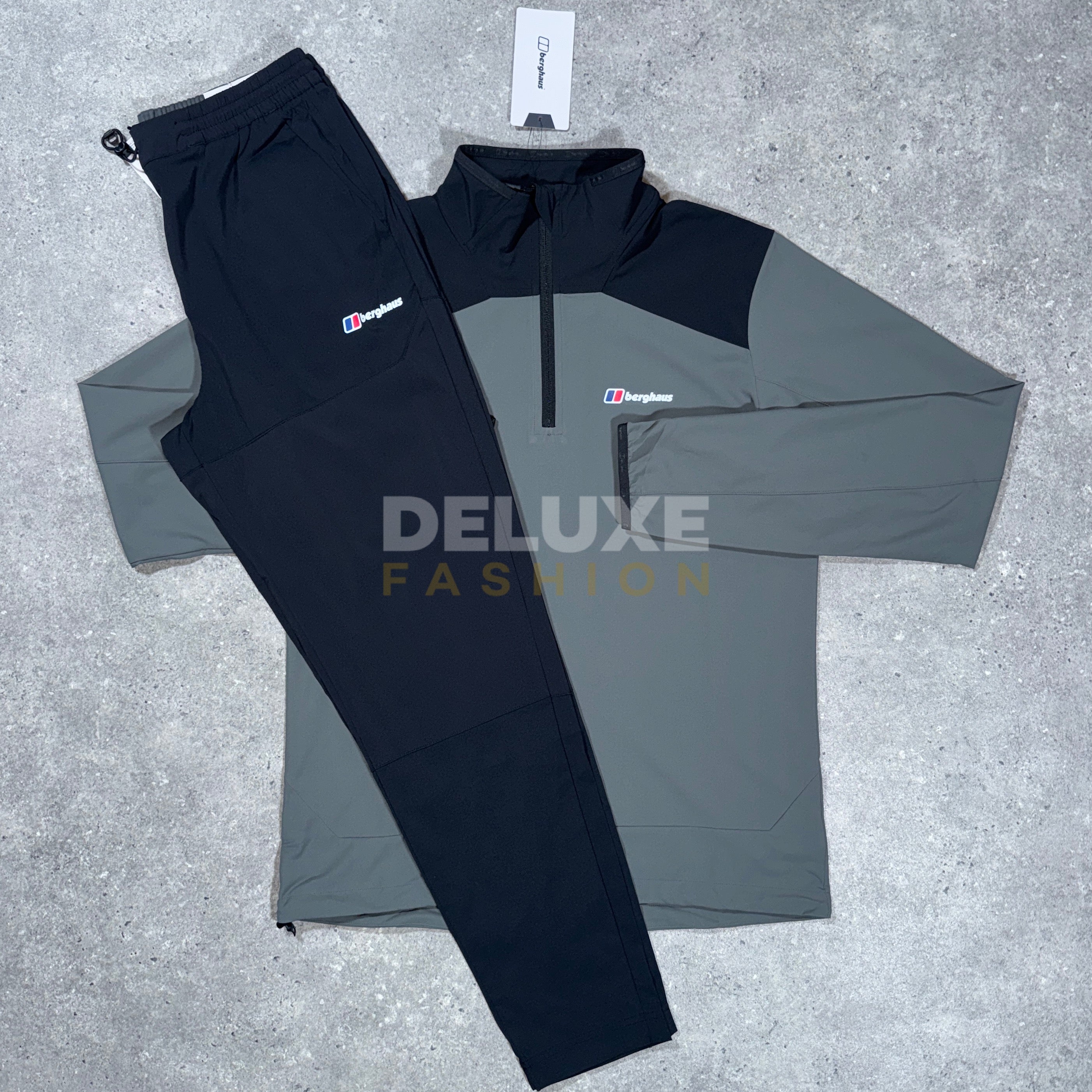 Berghaus 1/4 zip tracksuit set (dark grey/black)