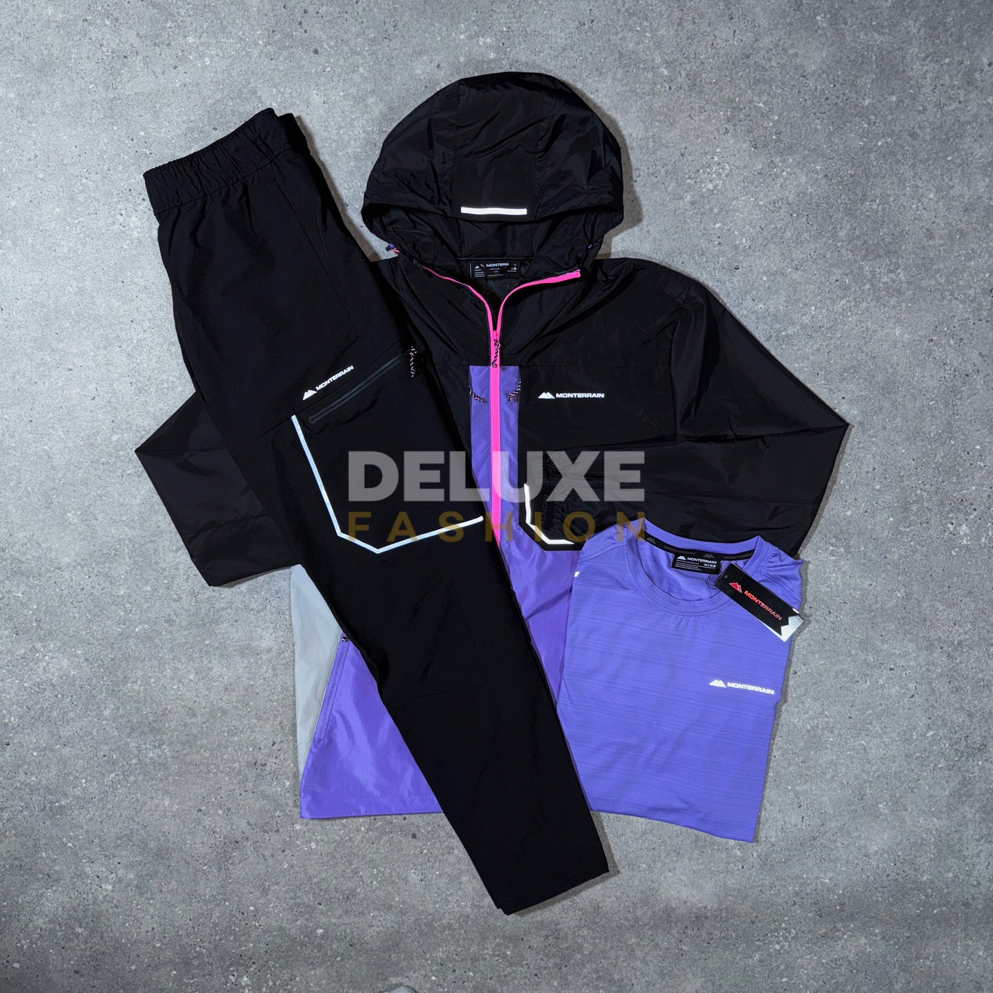Monterrain run tracksuit set (purple/black)