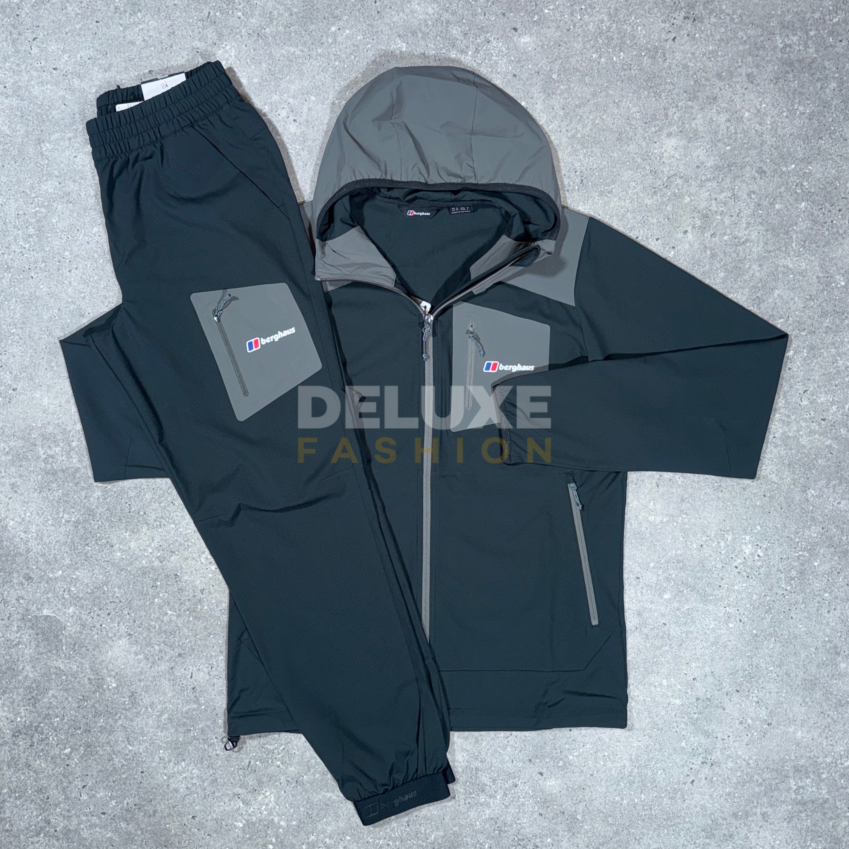 Berghaus plus woven tracksuit (black/charcoal)