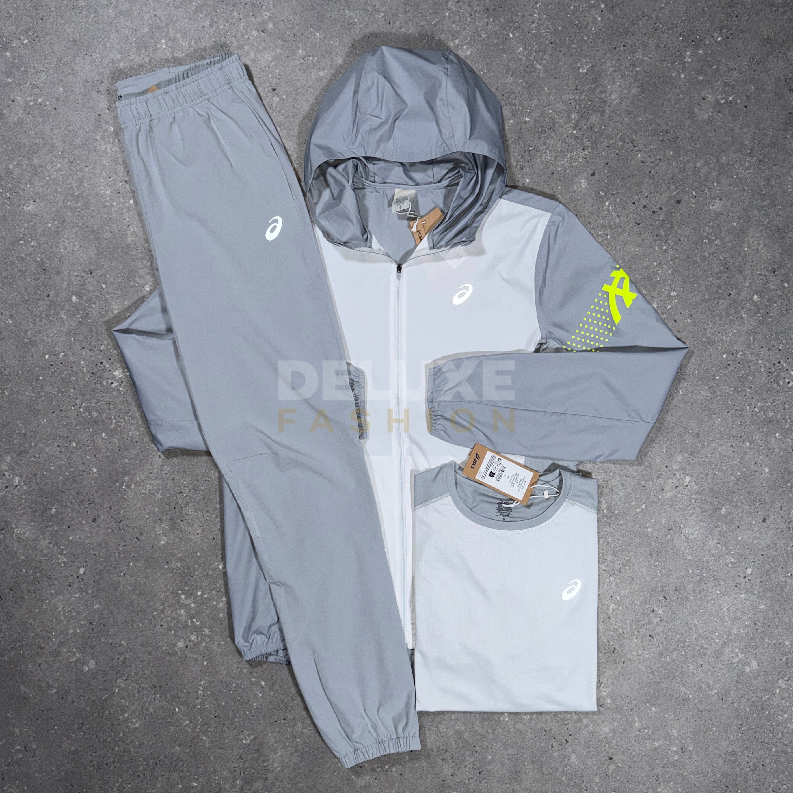 Asics icon tracksuit set (white/volt)