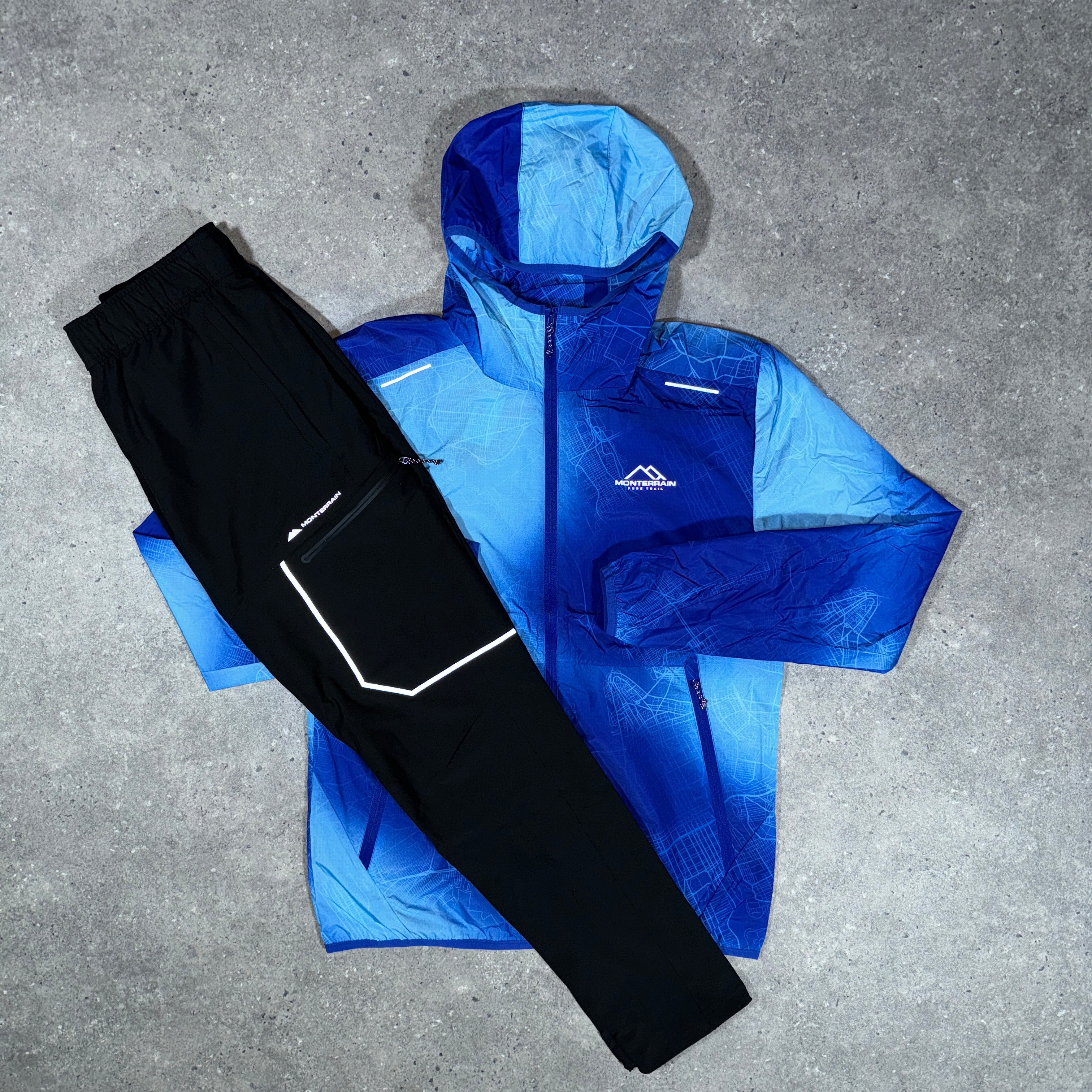 Blue and black sweatsuit online