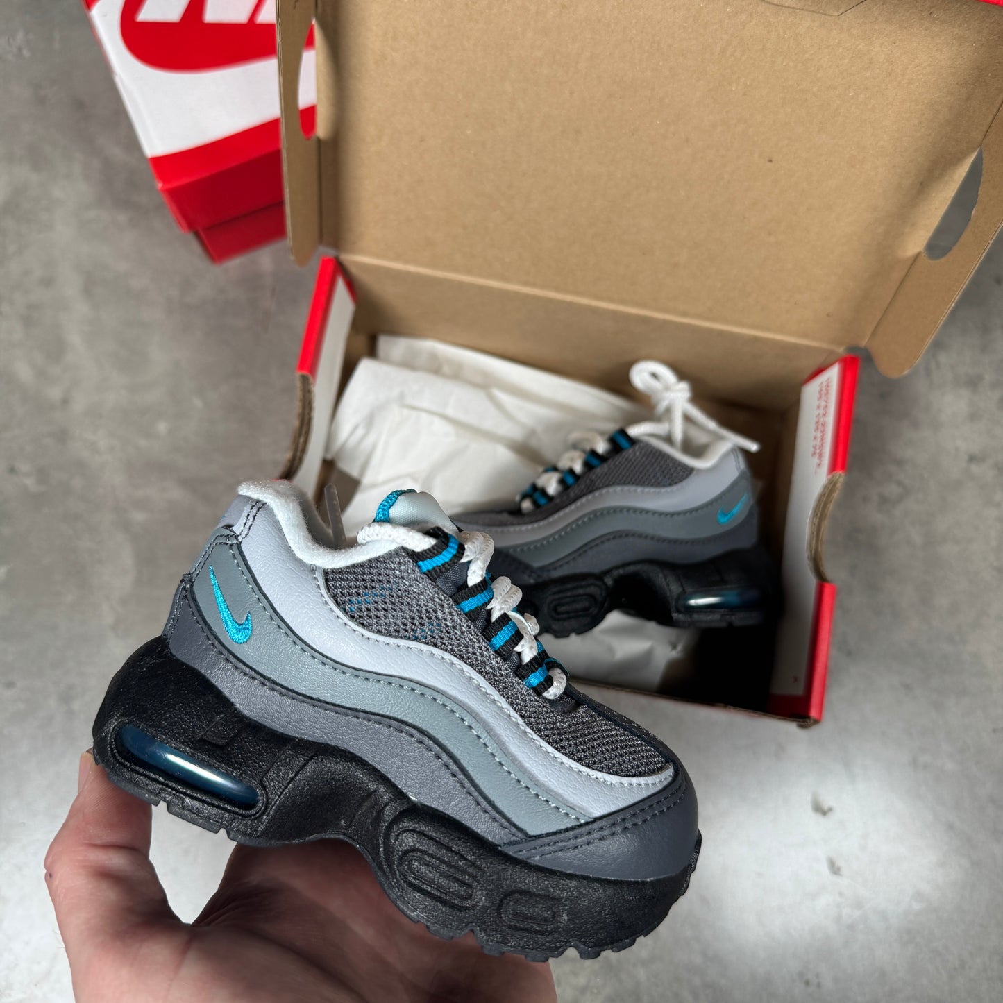 Nike infant air max 95 (grey/blue)