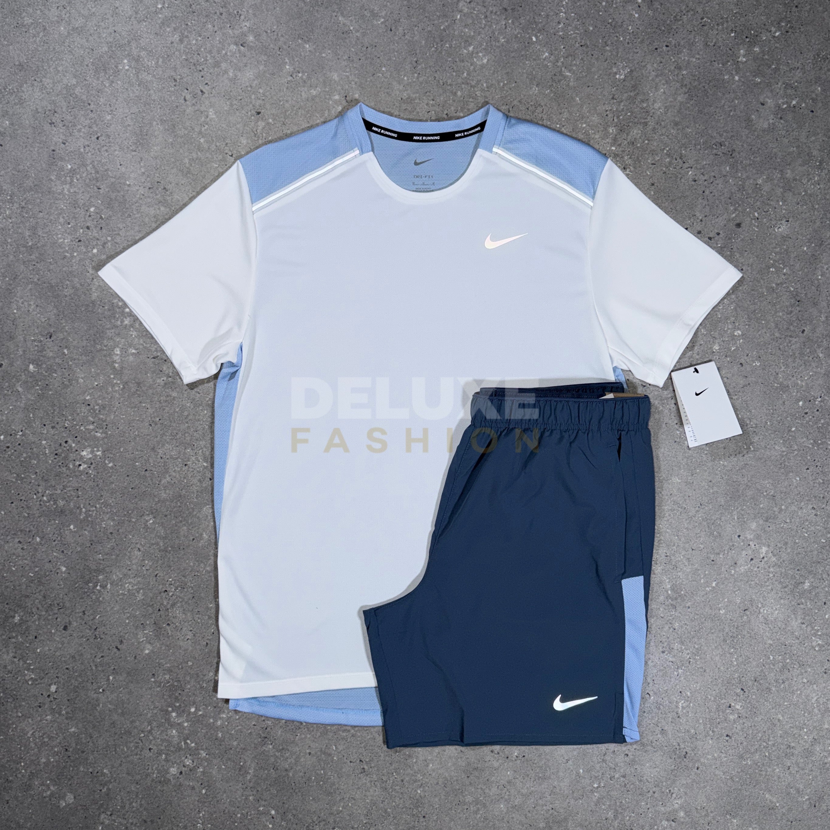 Nike miler 1.0 challenger set (white/blue)