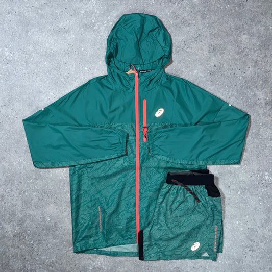 Asics fuji trail jacket set (green)