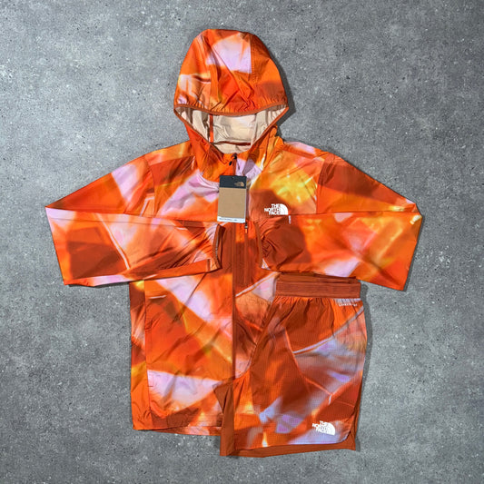 The north face sunrise jacket set (orange)