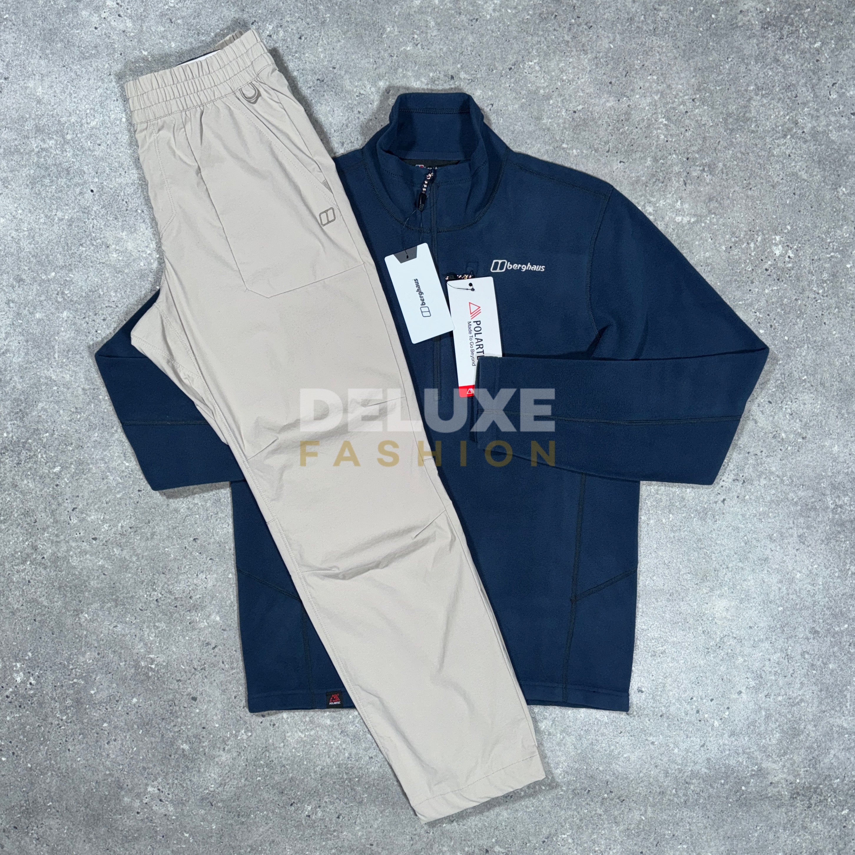 Berghaus 1/4 zip fleece tracksuit (navy/beige)