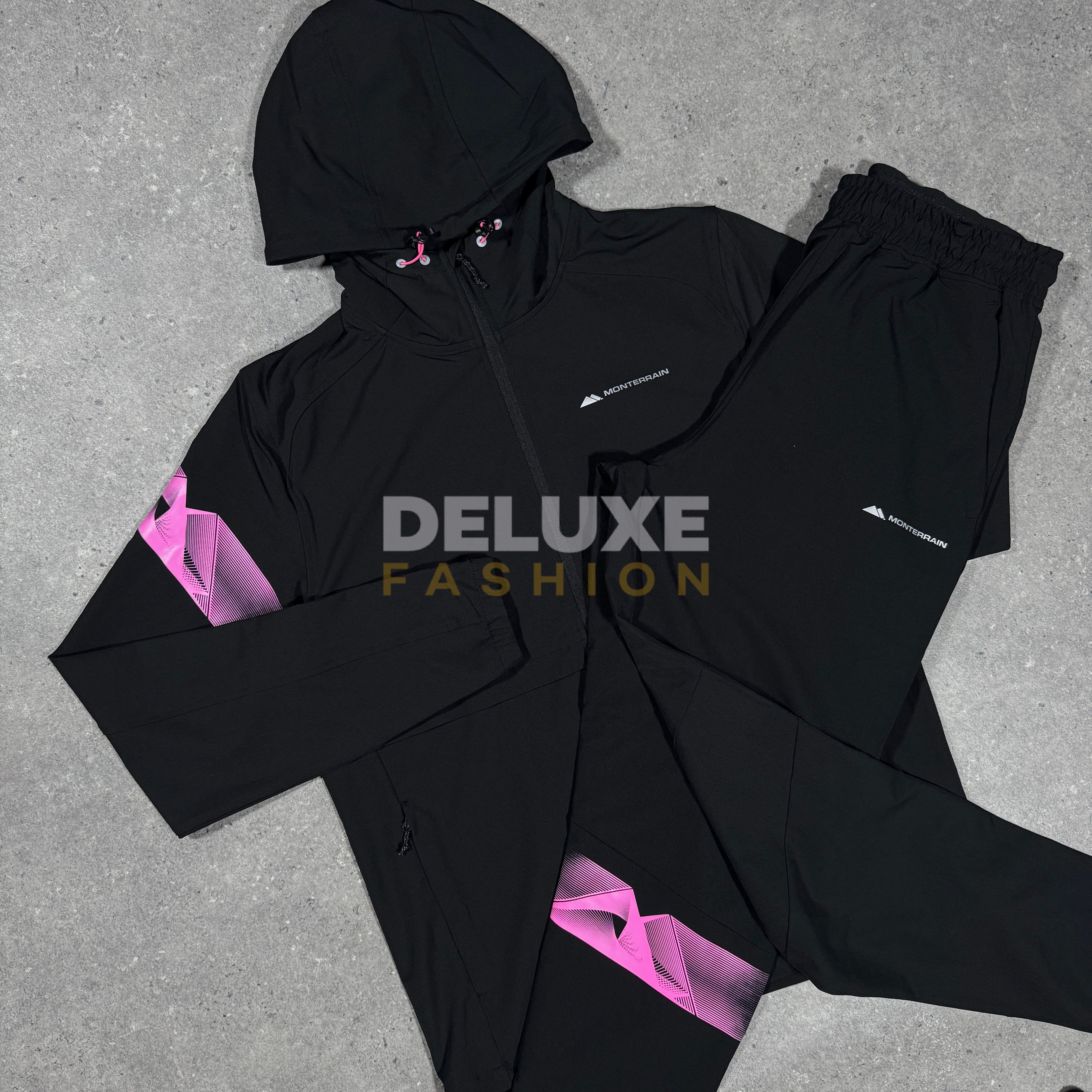 Monterrain storm tracksuit (black/pink)