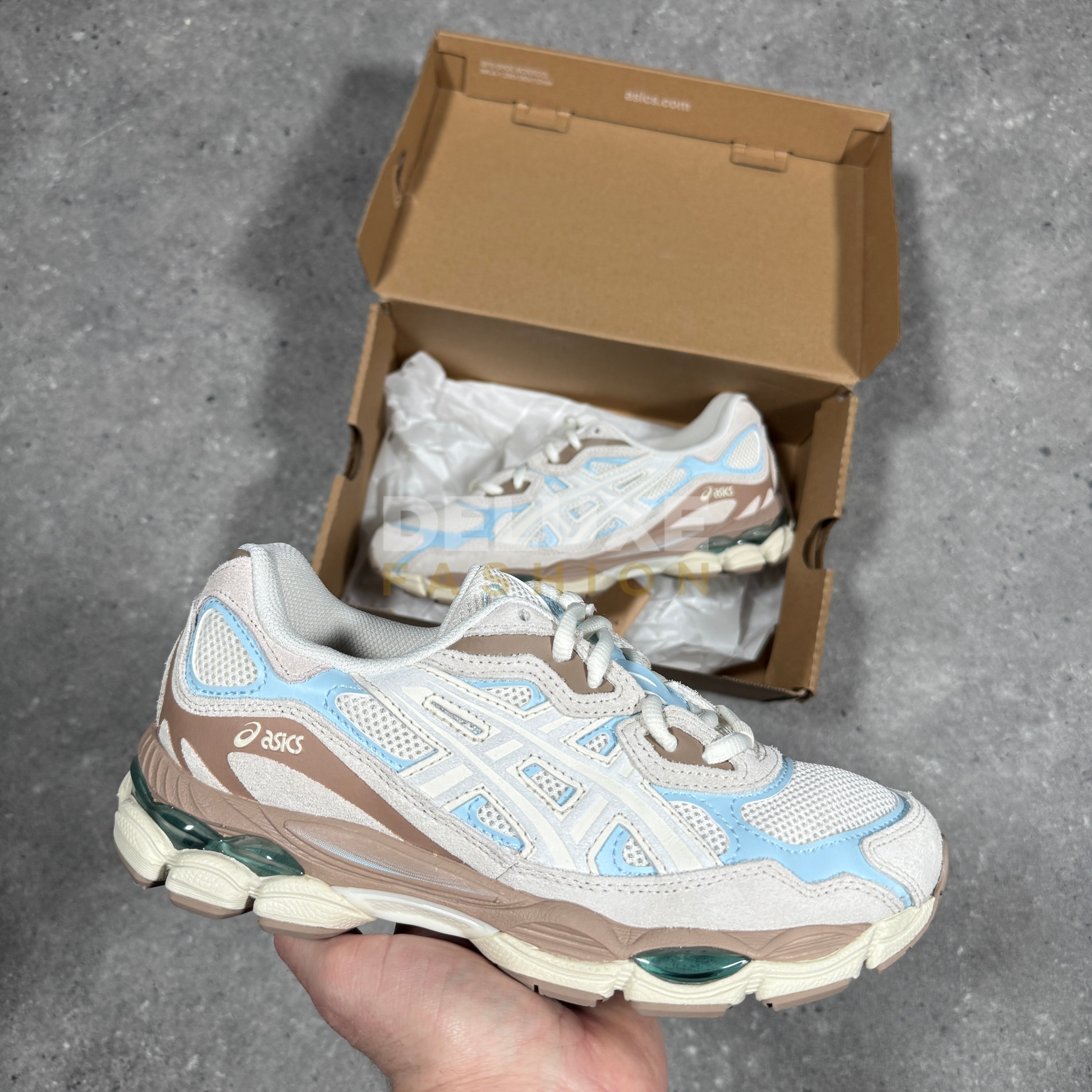 Asics gel nyc (beige/blue) women's