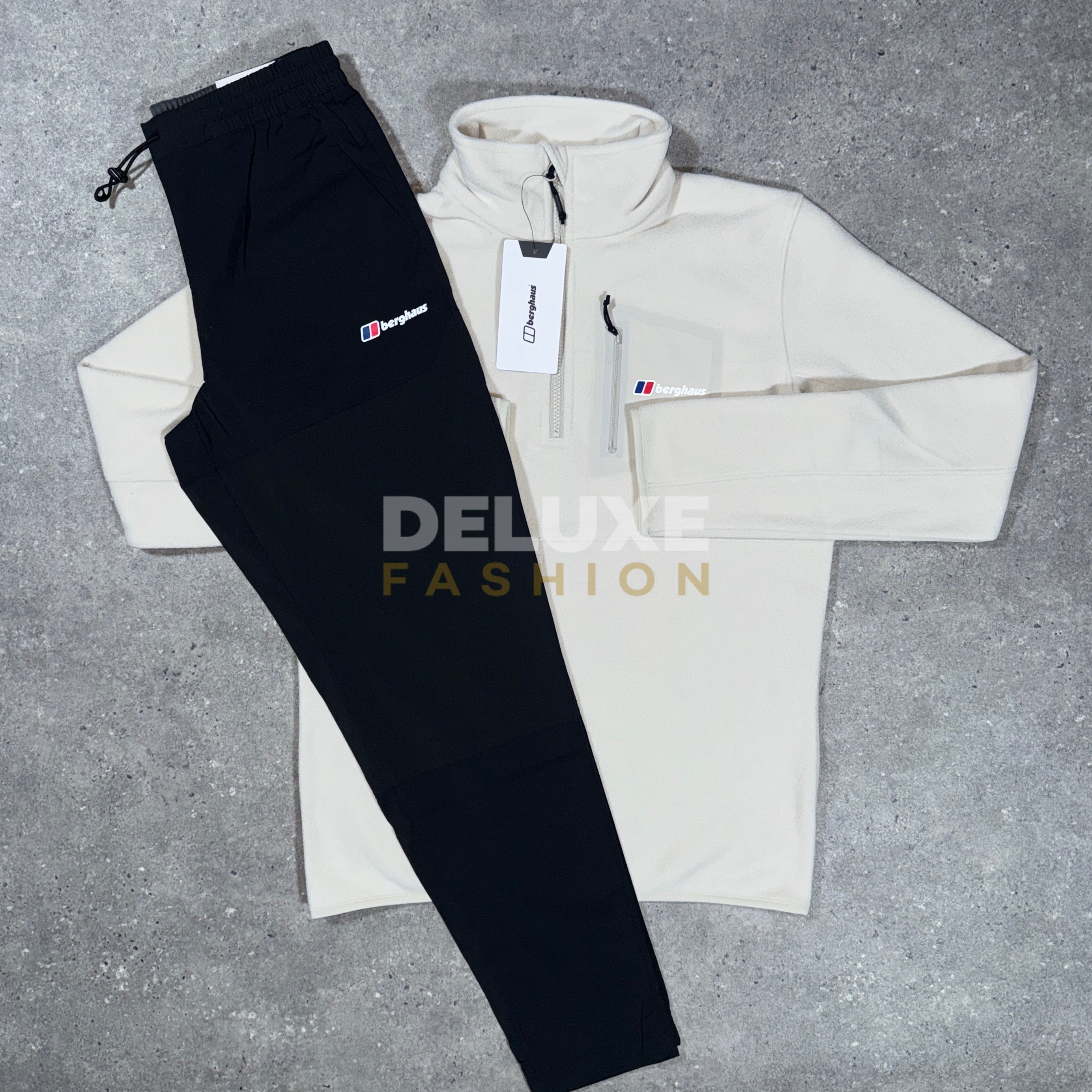 Berghaus 1/4 zip fleece tracksuit (beige/black)