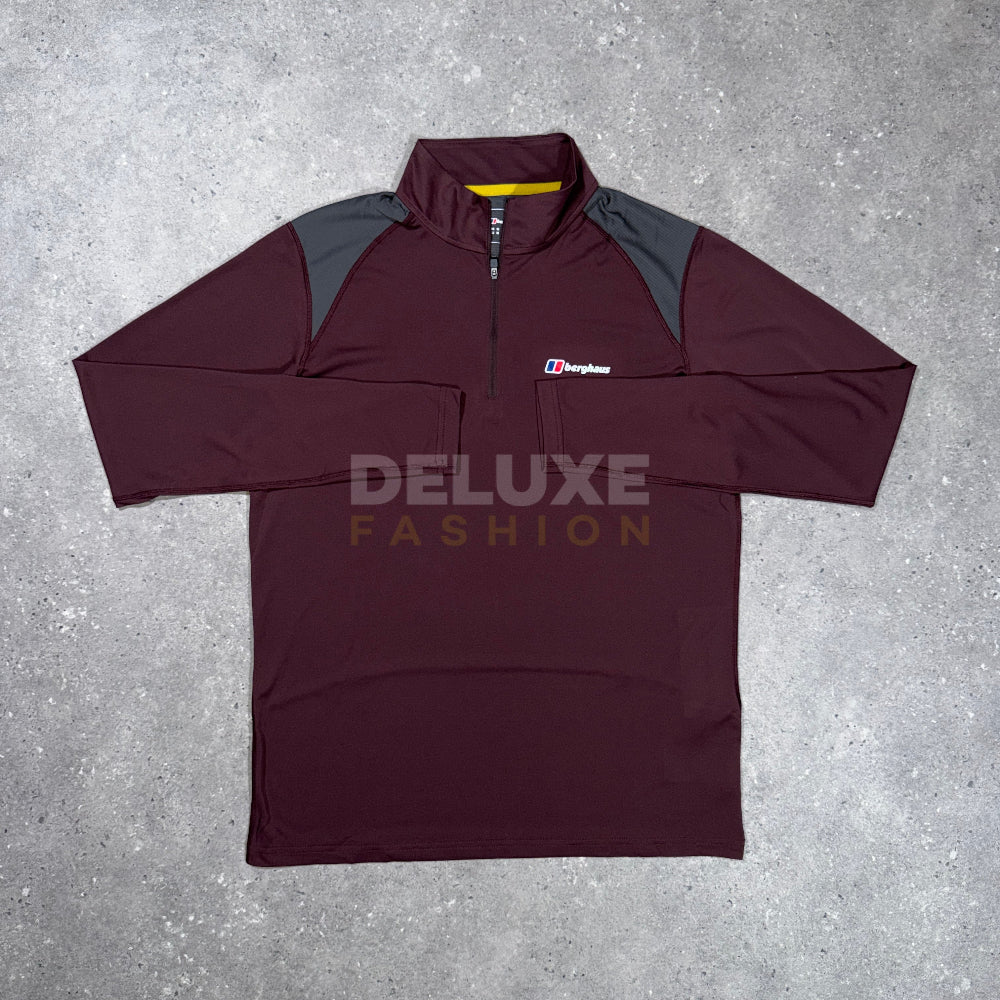 Berghaus Tech 1/4 Zip - Burgundy/Grey