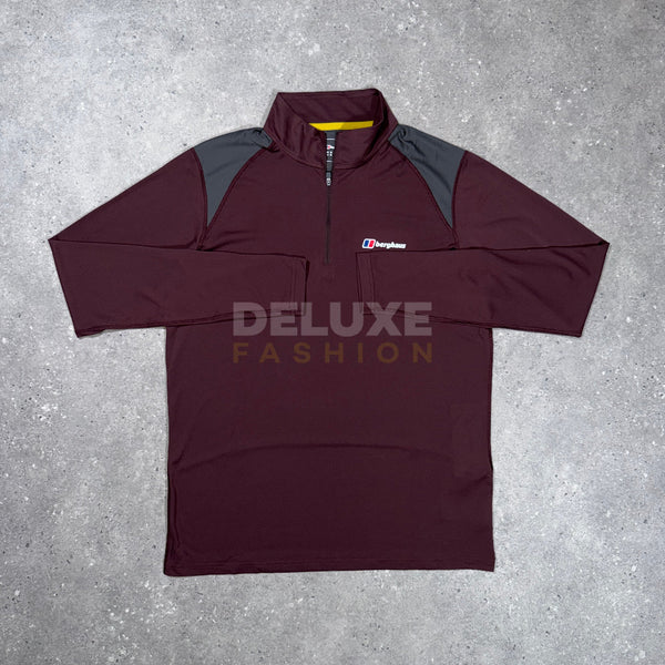 Berghaus Tech 1/4 Zip - Burgundy/Grey