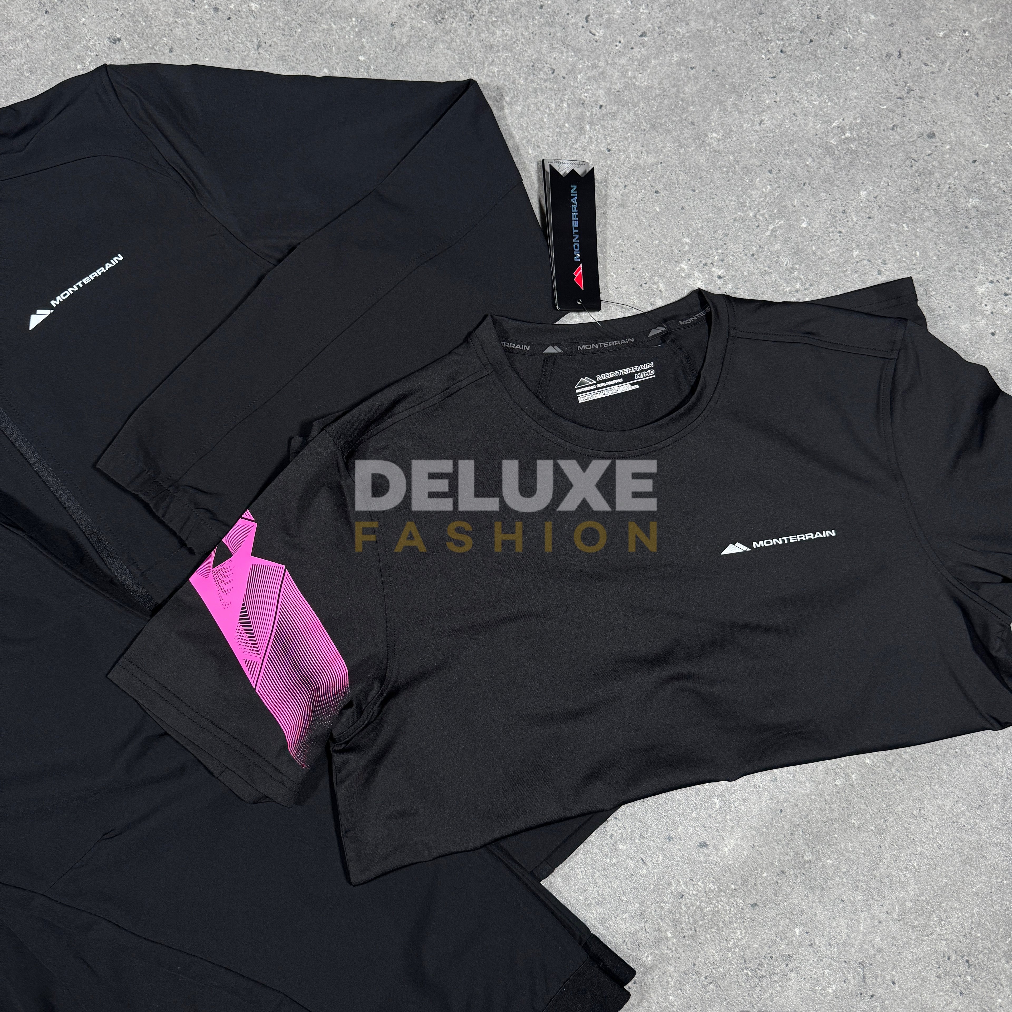 Monterrain storm tracksuit (black/pink)