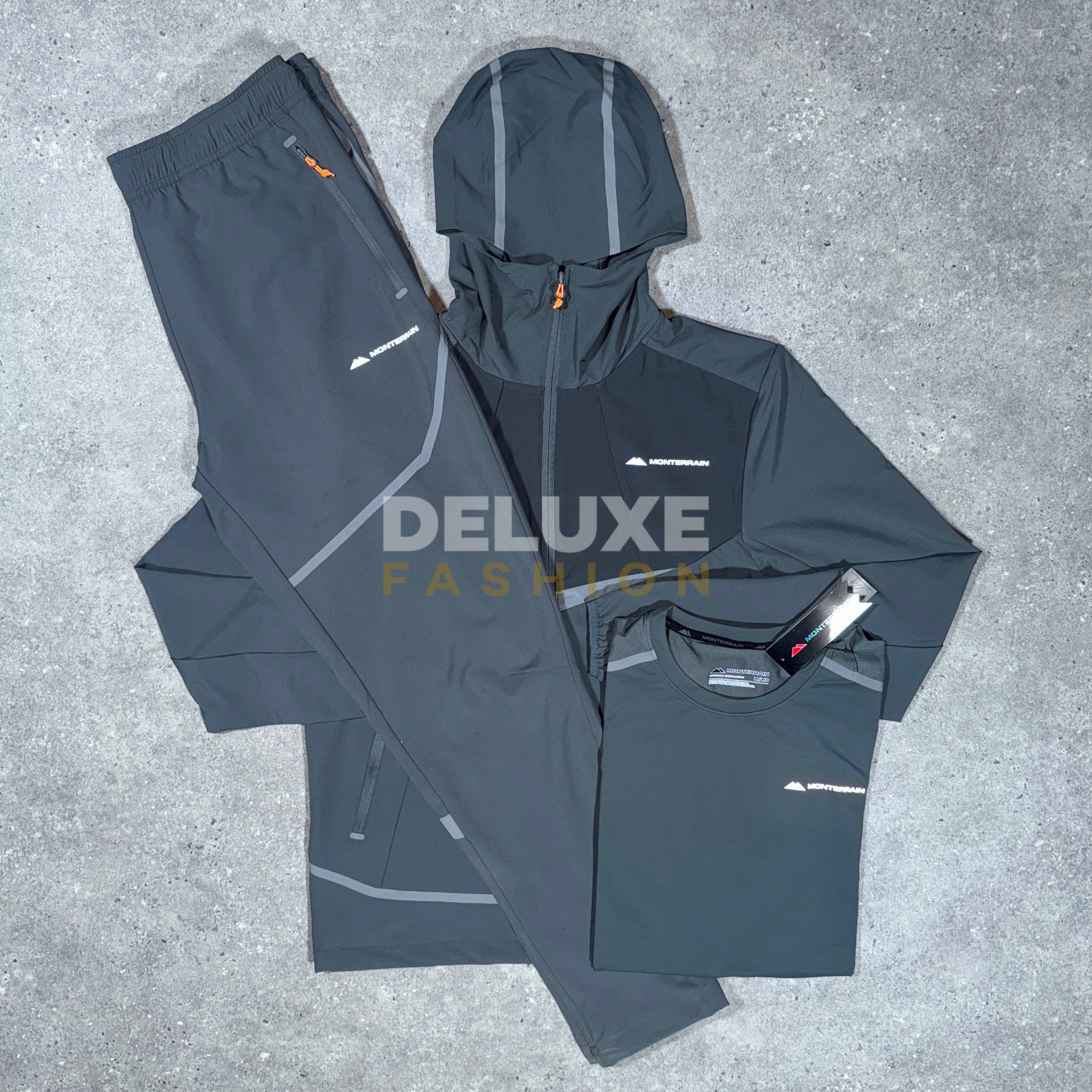 Monterrain attack tracksuit set (grey/orange)