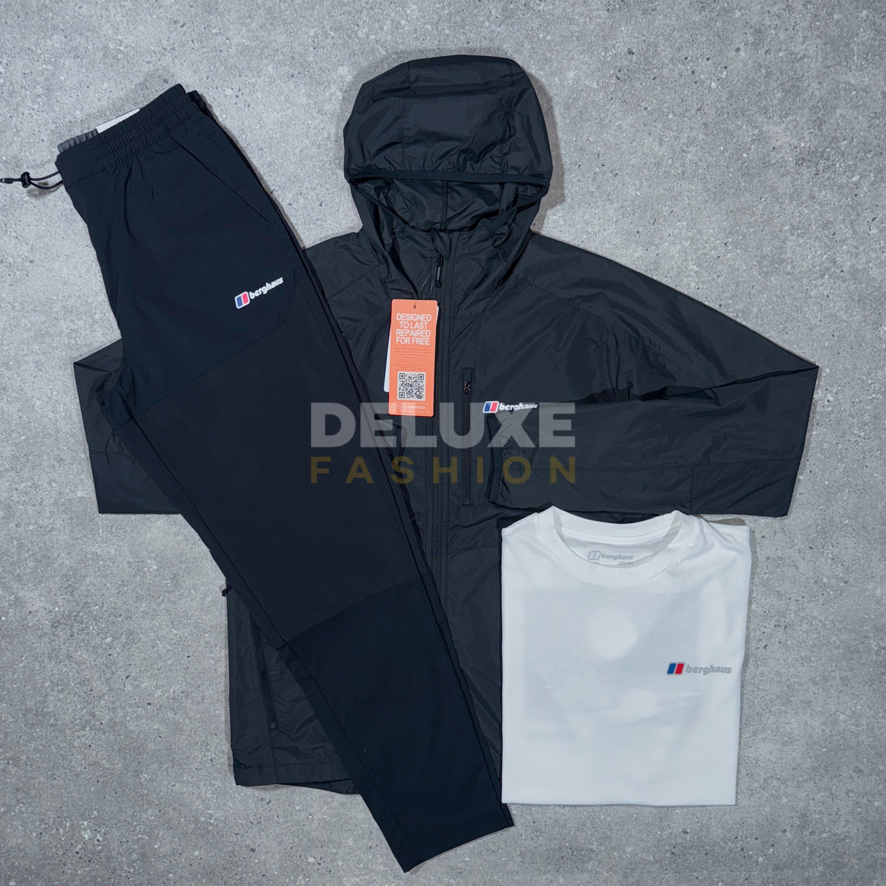 Berghaus valley tracksuit set (black/white)
