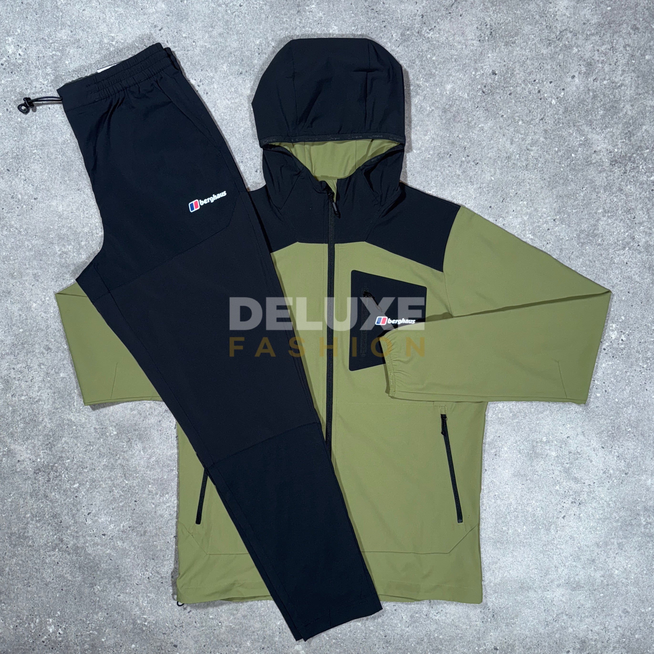 Berghaus plus woven tracksuit (khaki/black)