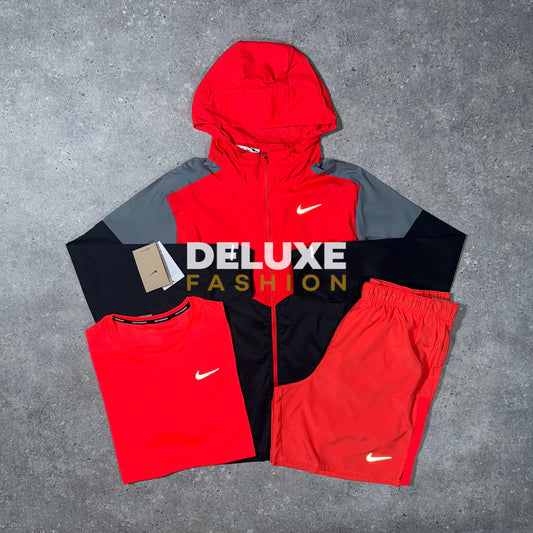 Nike light windbreaker tri set (bright crimson)