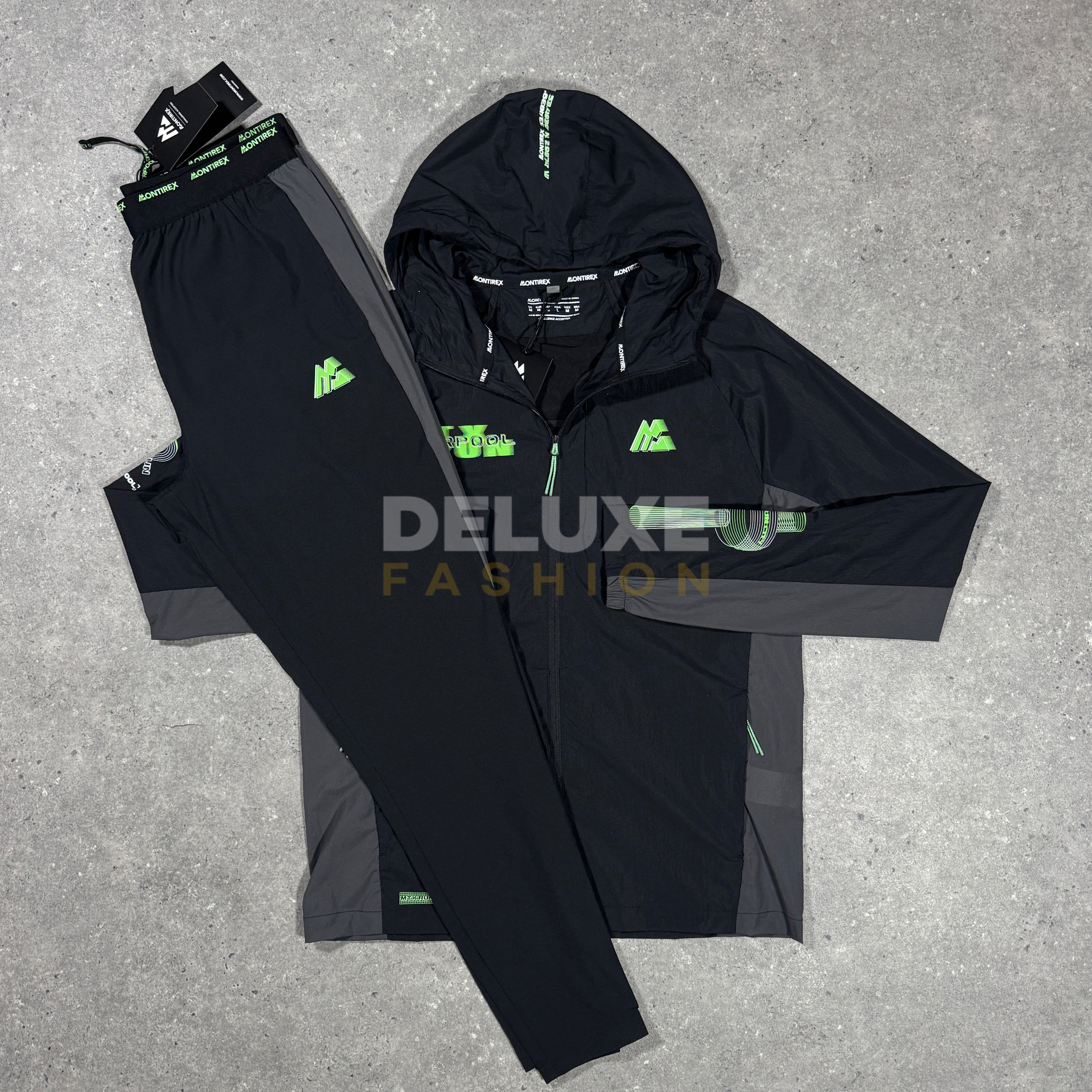 Montirex mtx tracksuit (black/green) – Deluxe Fashion