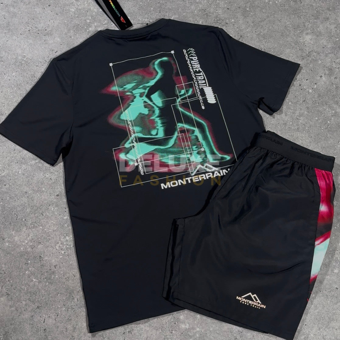 Monterrain Speed tracksuit set in black – side view