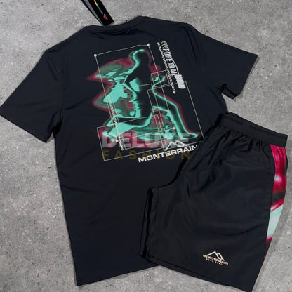 Monterrain Speed tracksuit set in black – side view