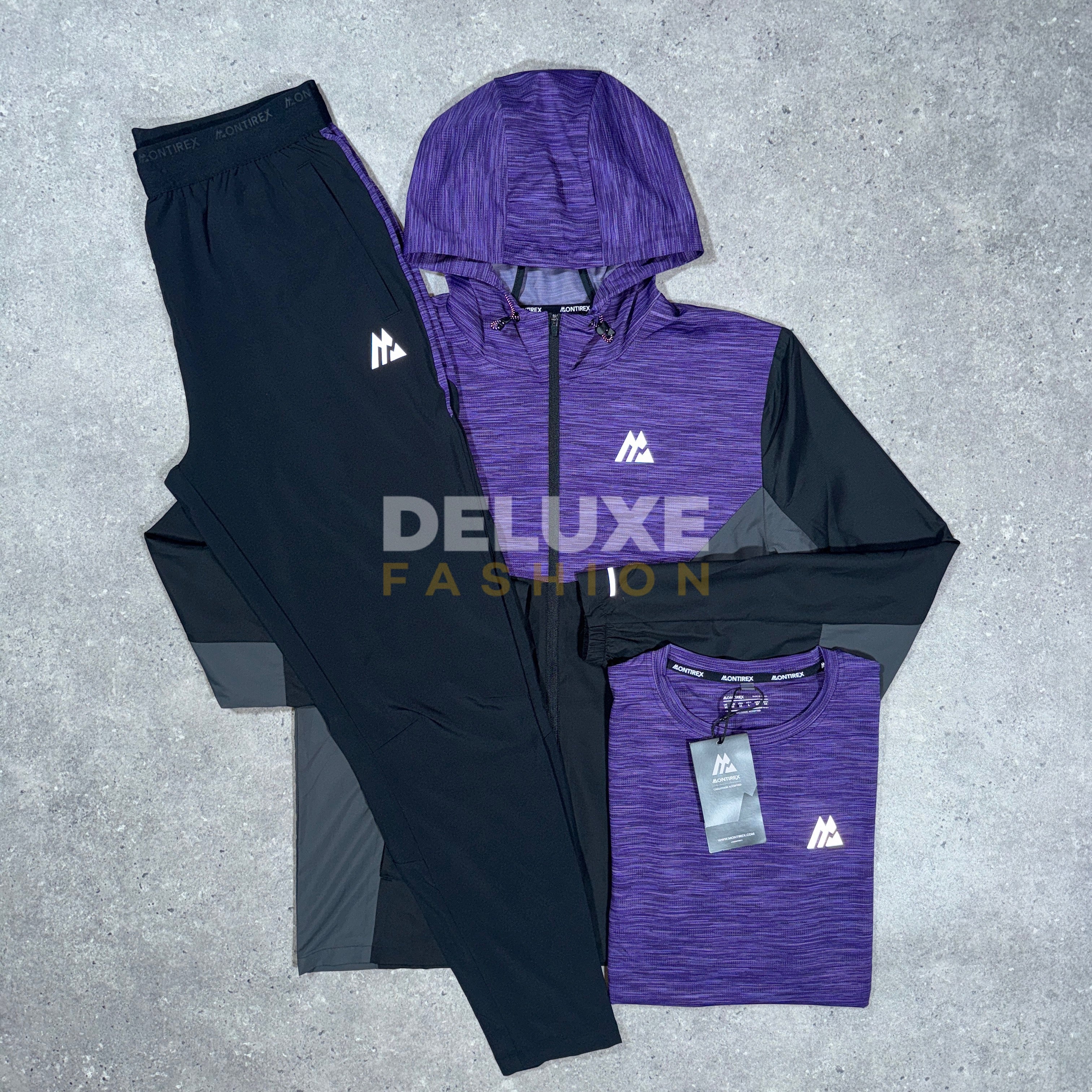 Montirex trail tracksuit set (black/purple)
