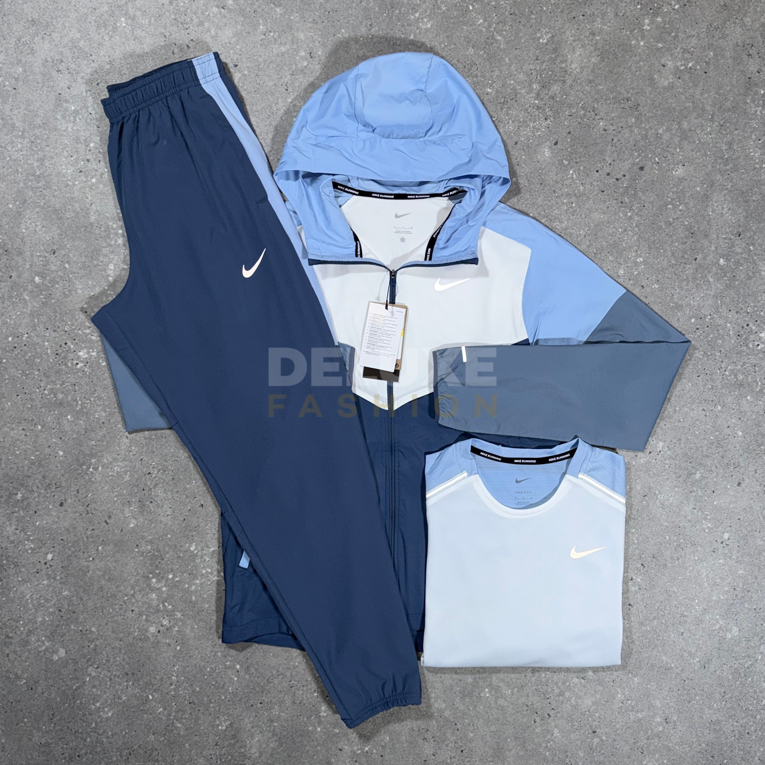 Nike uv tracksuit set (white/blue)