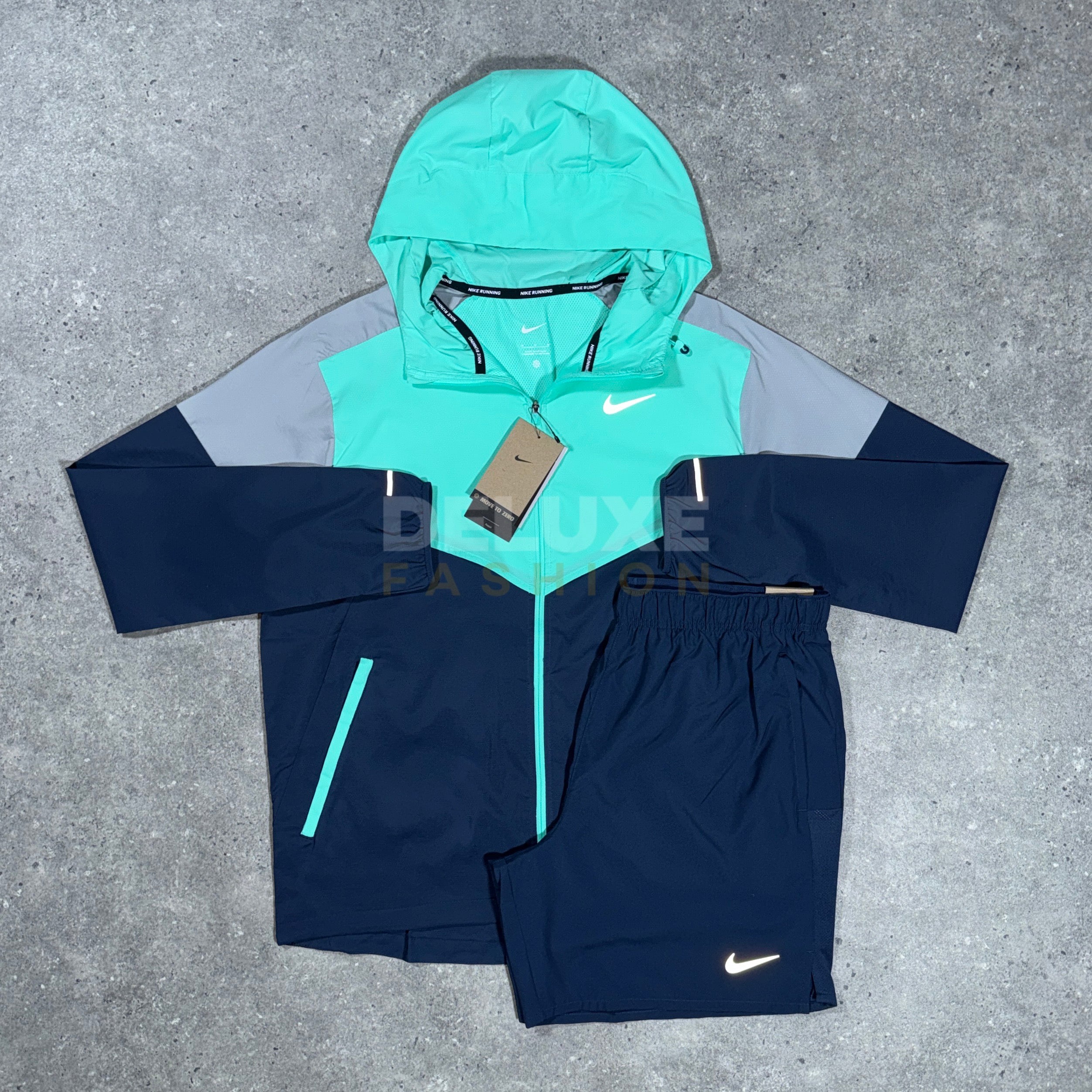 Nike uv jacket set (mint/navy)