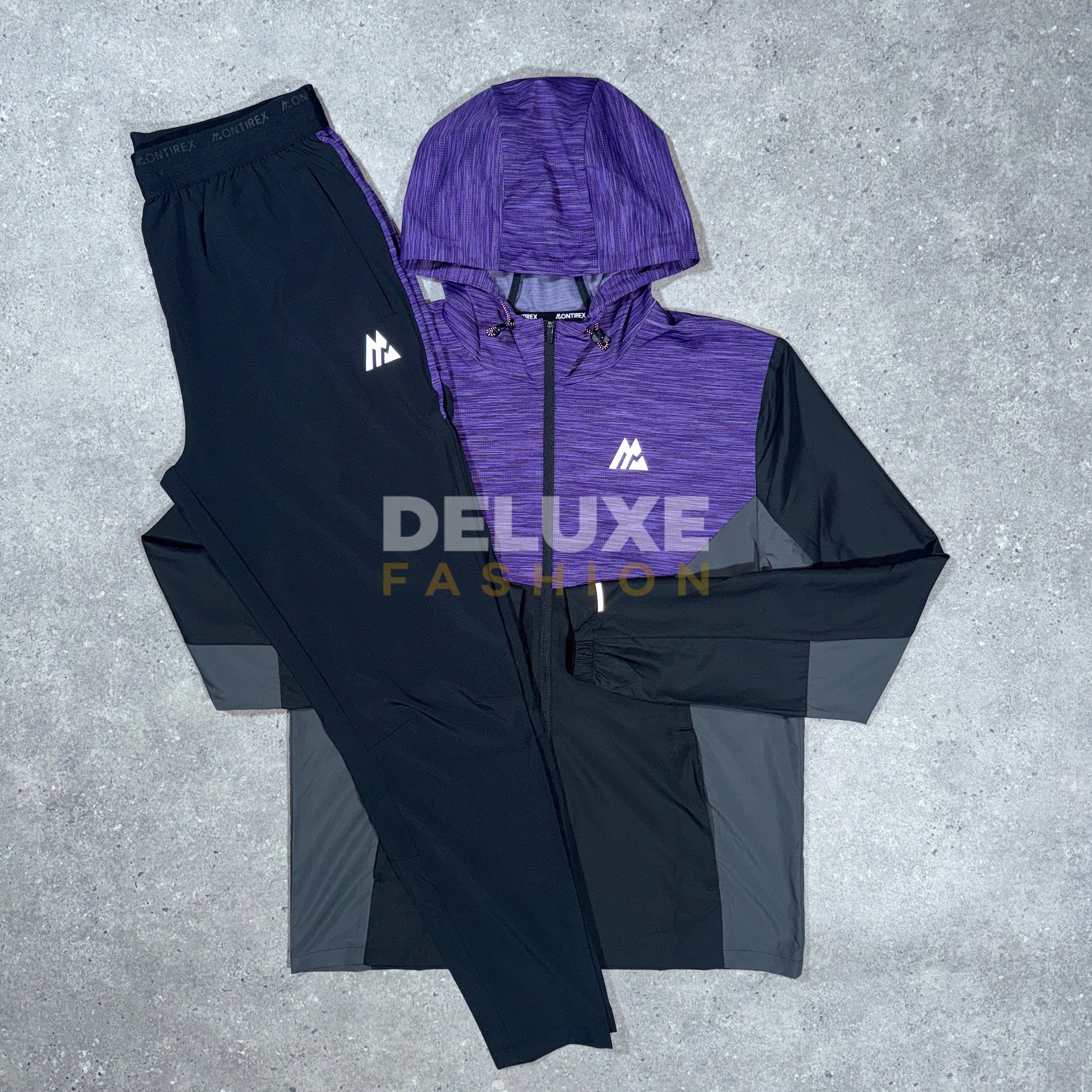 Montirex trail tracksuit (black/purple)