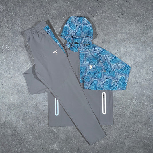 Grid woven tracksuit (grey/prism)