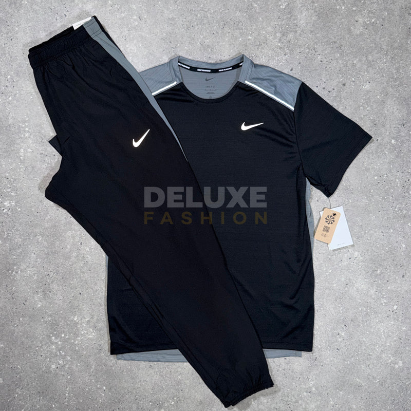 Nike Miler 1.0 T-Shirt Pants Set – Black/Grey