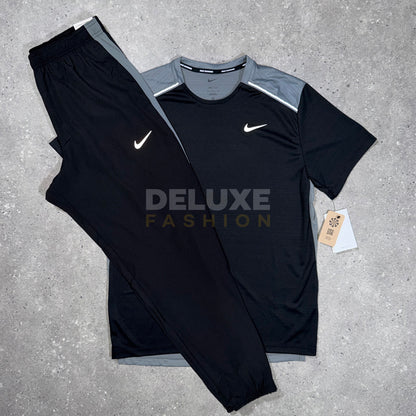 Nike Miler 1.0 T-Shirt Pants Set – Black/Grey